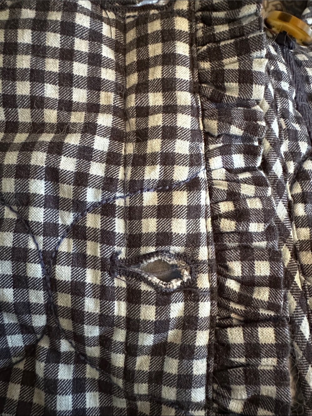 NWOT Damson Madder Navy Checkered Reversible Women's Jacket - Picture 10 of 10
